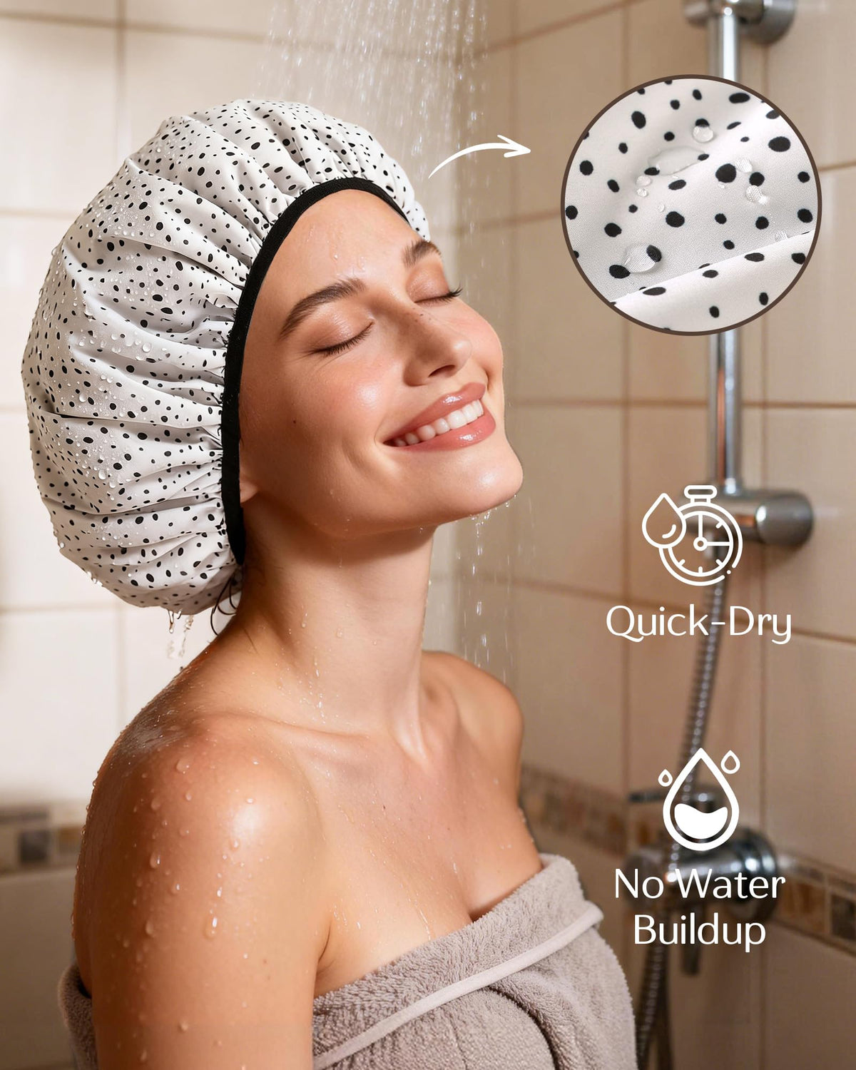 YANIBEST Shower Cap in elegant design on a bathroom counter