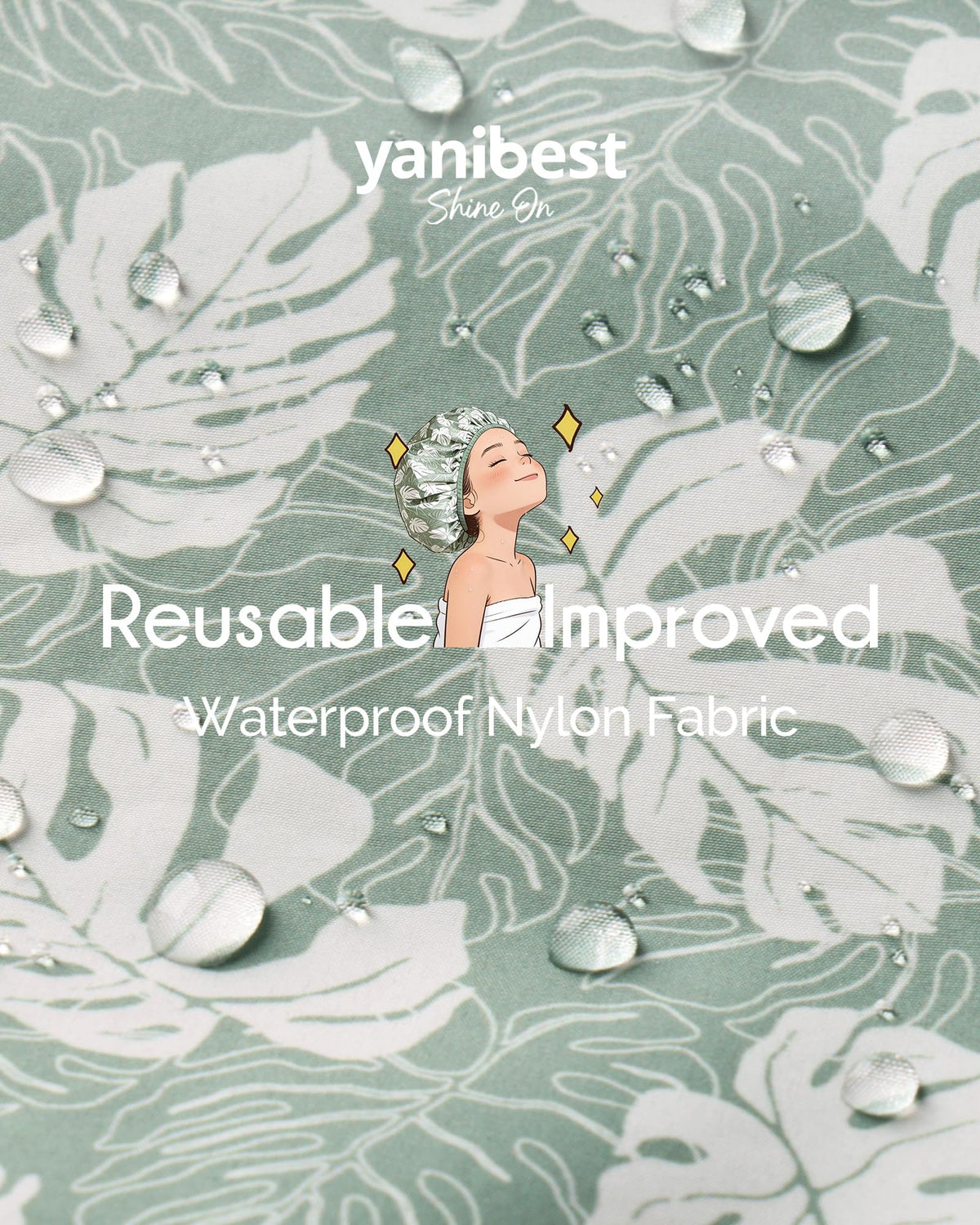 YANIBEST shower cap in lifestyle setting during bath