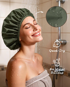 YANIBEST Shower Cap in use during a shower