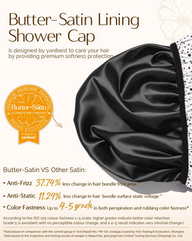 YANIBEST Shower Cap showing soft butter-satin interior