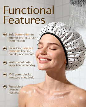 YANIBEST Shower Cap with elastic edge for secure fit