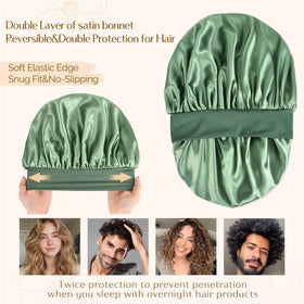 YANIBEST Soft Satin Bonnet side view with elastic band