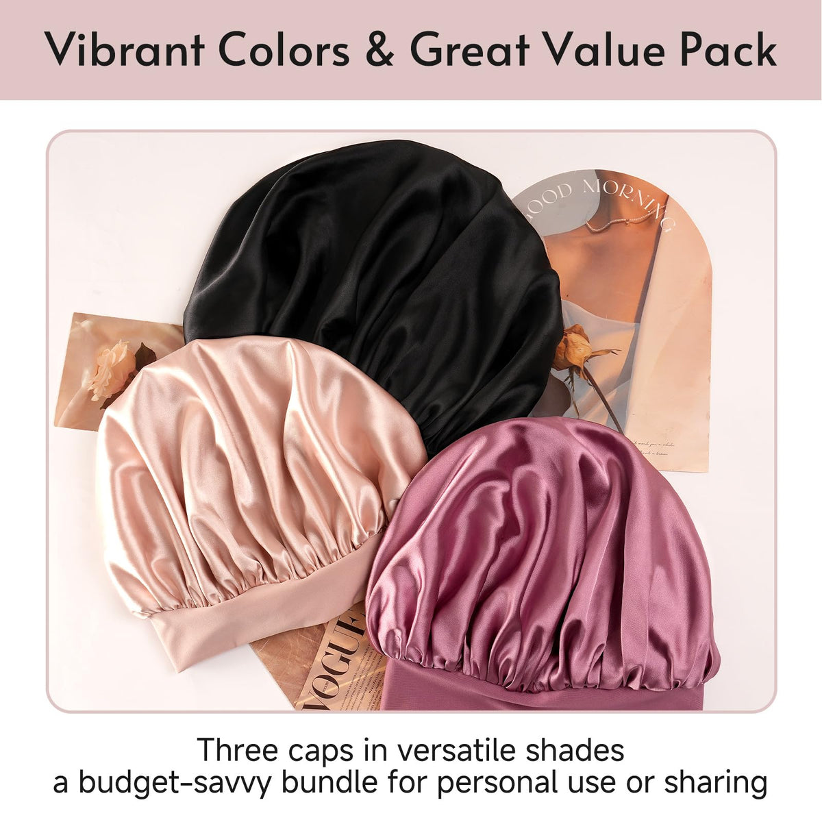 Yanideer Satin Bonnet in blush pink packaging