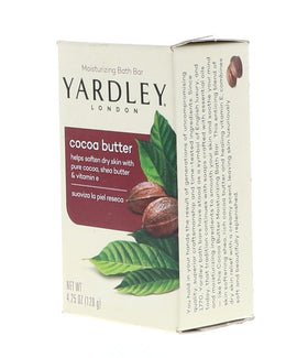 Yardley bar soap packaging with cocoa butter and vitamin E