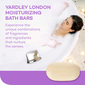 Yardley English Lavender Bar Soap lather on skin