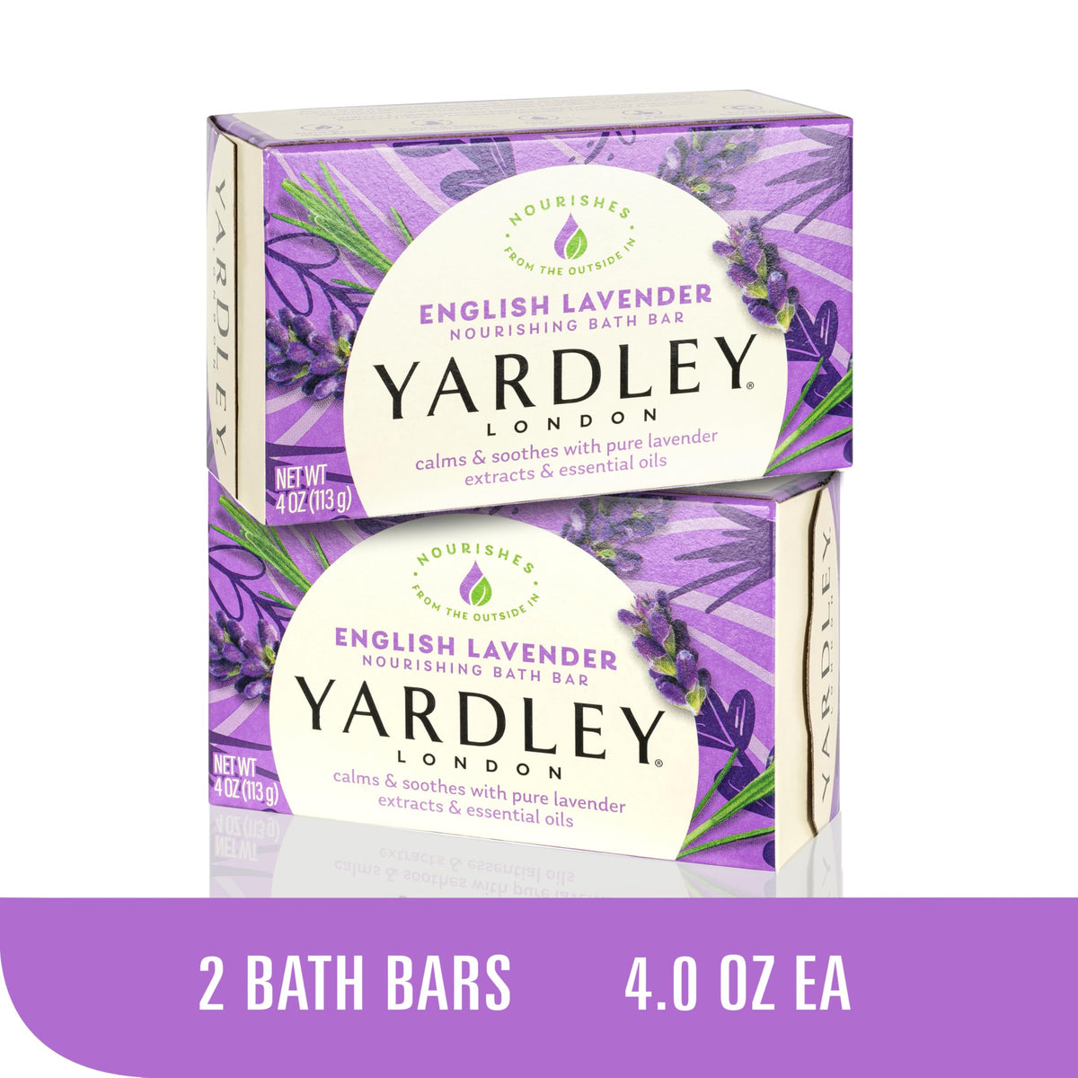 Yardley English Lavender Bar Soap packaging showing 2 count