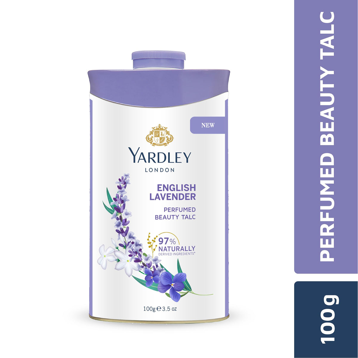 Yardley English Lavender Talcum Powder 100g packaging