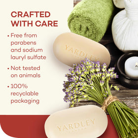 YARDLEY LONDON Cocoa Butter Bath Soap Bar in use