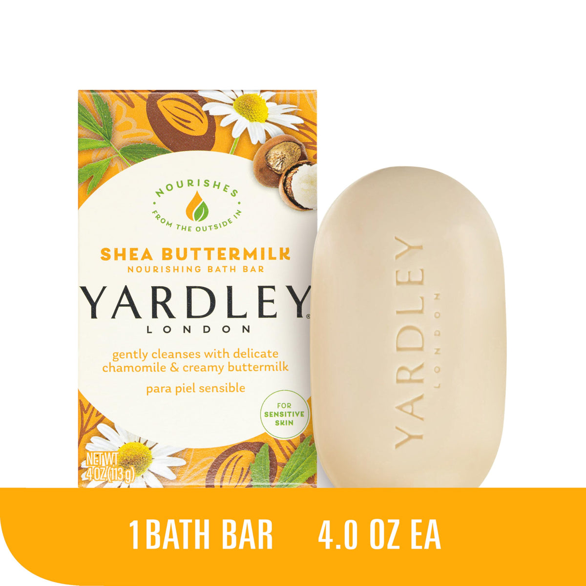 Yardley Shea Buttermilk Bath Bar packaging