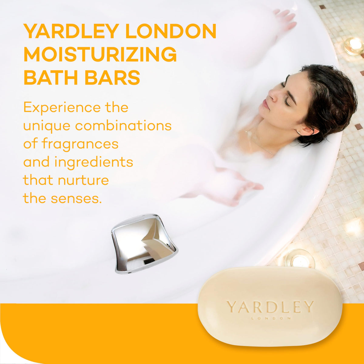 Yardley Shea Buttermilk Bath Bar with chamomile flowers