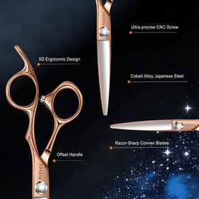 YASAKA 6.0" Hair Cutting Scissors side view showing finger holes