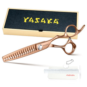 YASAKA 6-inch thinning shears front view with sharp blades