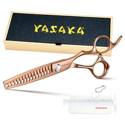 YASAKA 6-inch thinning shears front view with sharp blades