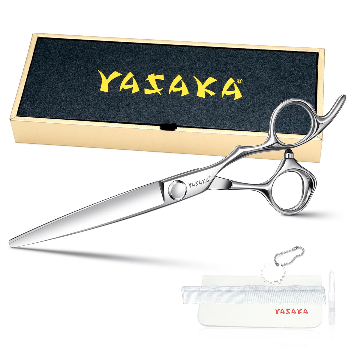 YASAKA Hair Cutting Scissors 6.5-inch front view with ergonomic handle