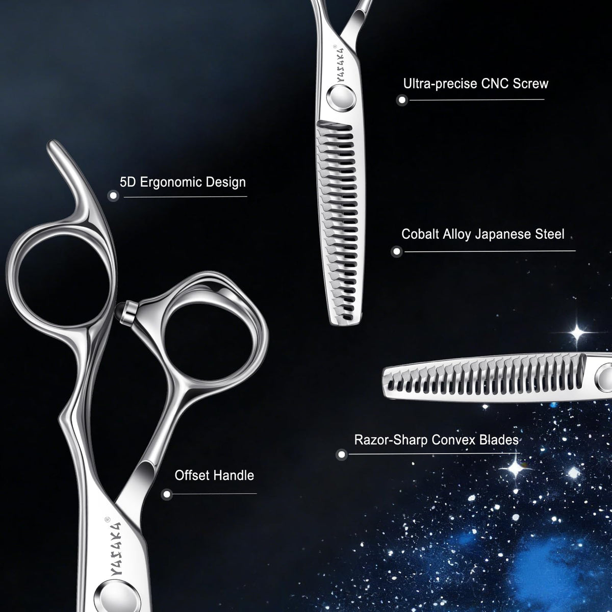 YASAKA hair cutting scissors with enlarged finger hole