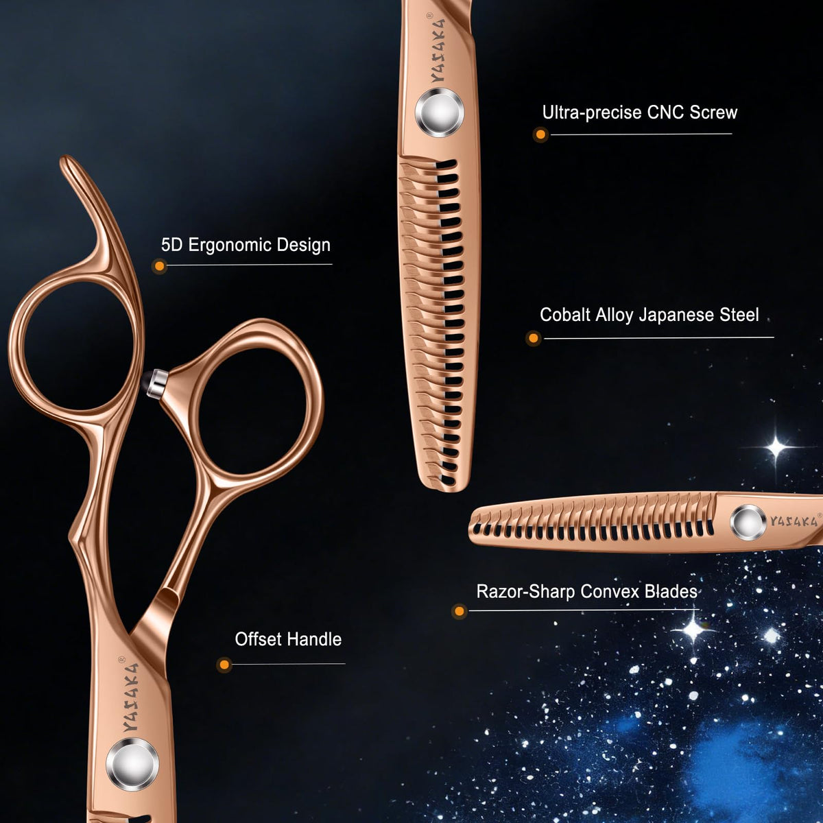YASAKA hair cutting shears ergonomic handle design