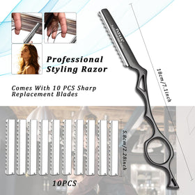 YASAKA Hair Razor 7.1" showing ergonomic curved handle