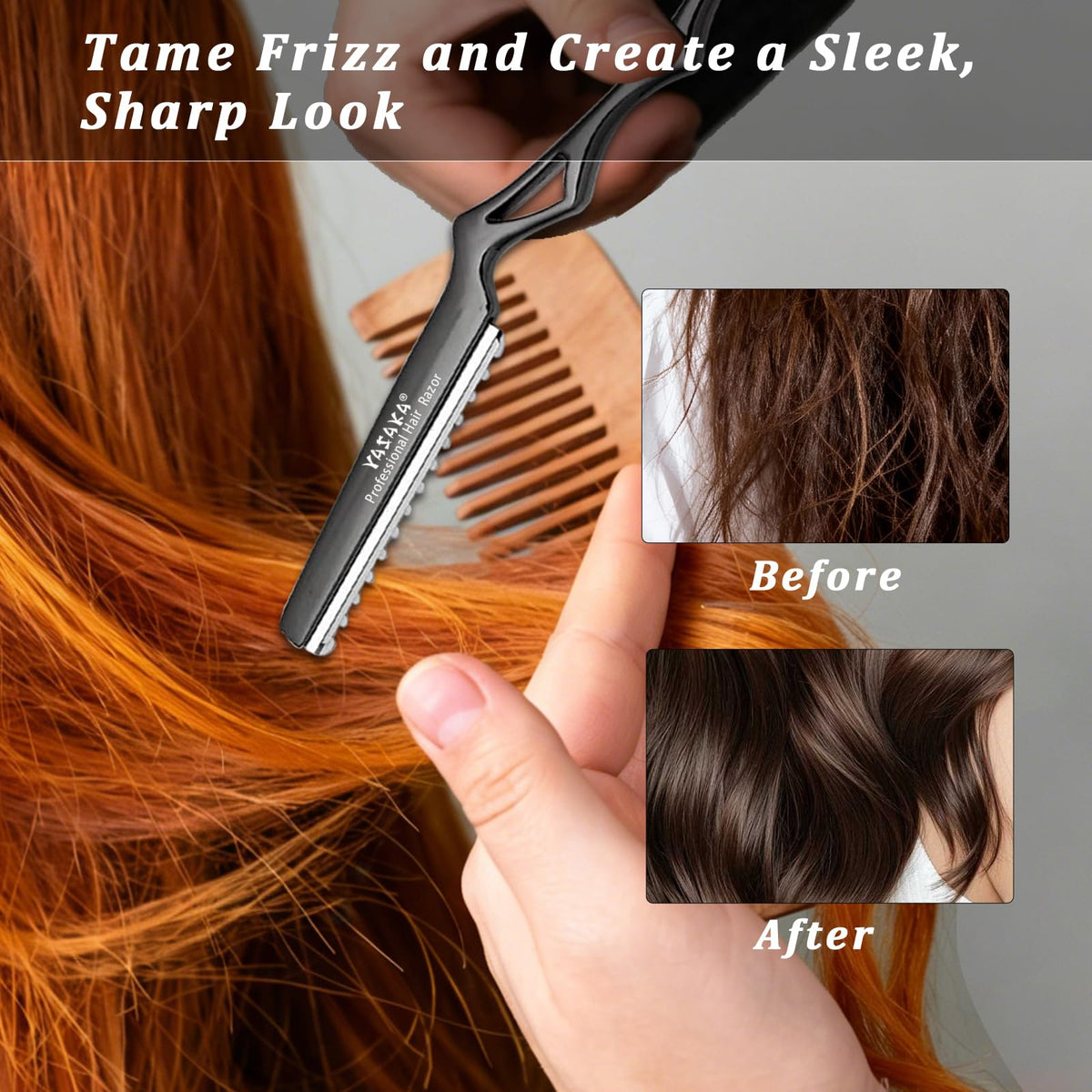 YASAKA Hair Razor 7.1" with replacement blades packaging