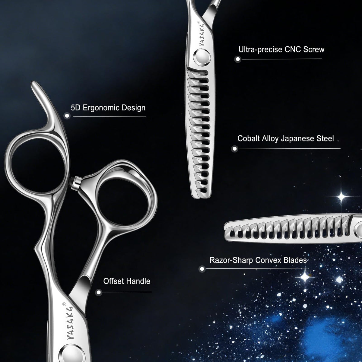 YASAKA professional hair scissors with enlarged finger hole