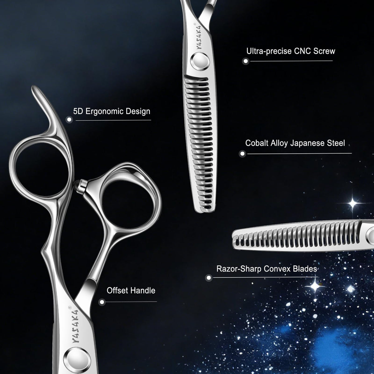 YASAKA thinning scissors with enlarged finger hole for comfort