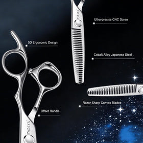 YASAKA thinning shears in use on hair