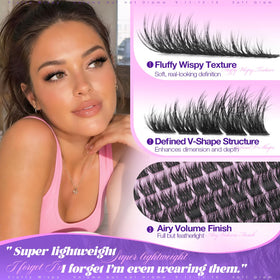 Yawamica Fluffy Lash Clusters displayed on a makeup table