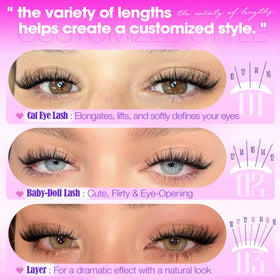 Yawamica Fluffy Lash Clusters on model's eyes