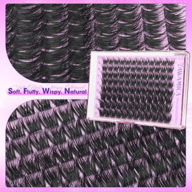 Yawamica Fluffy Lash Clusters showing CC curl effect