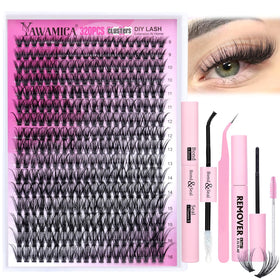 Yawamica Lash Clusters Kit 320pcs with individual lashes and tools