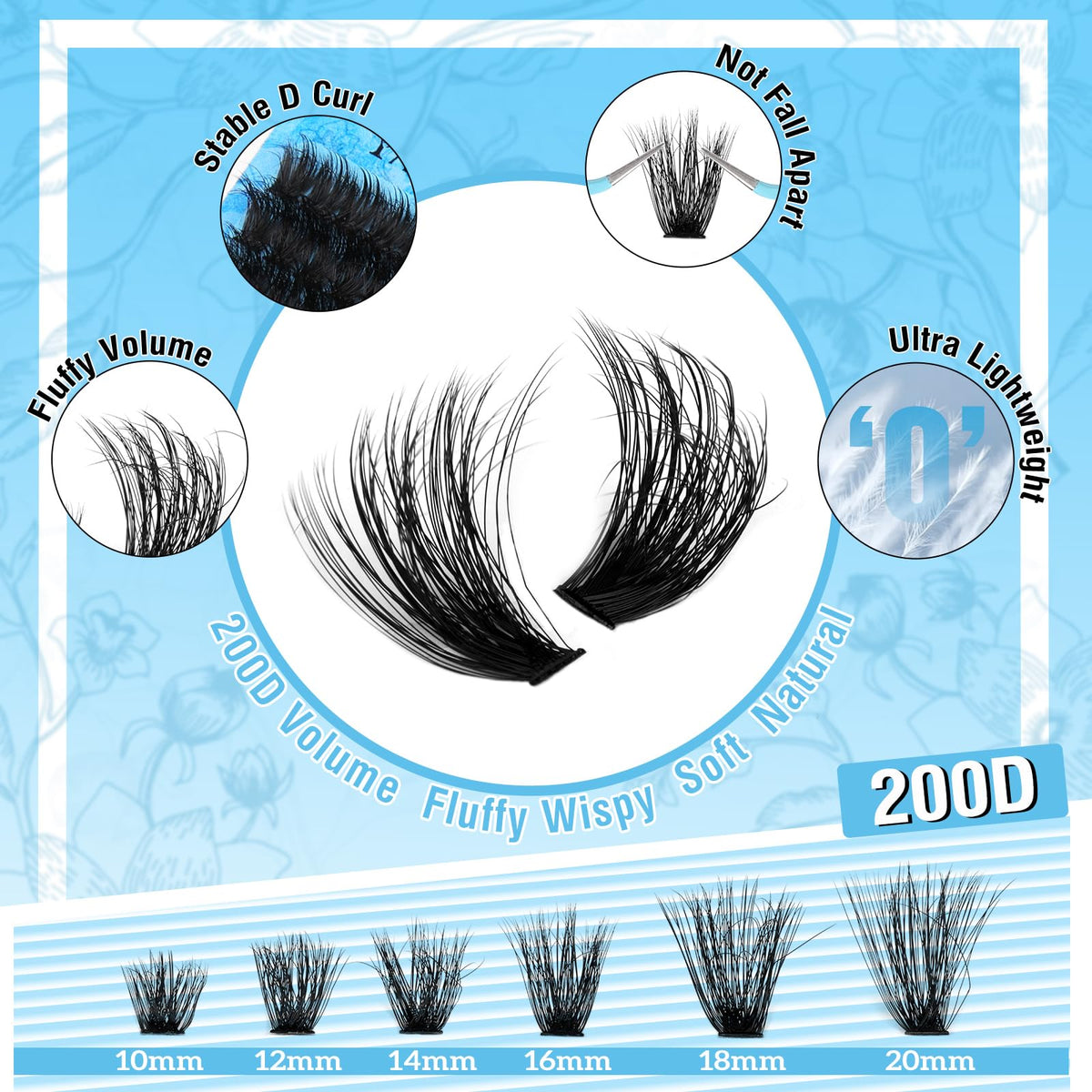 Yawamica Lash Clusters Kit packaging with lash clusters displayed