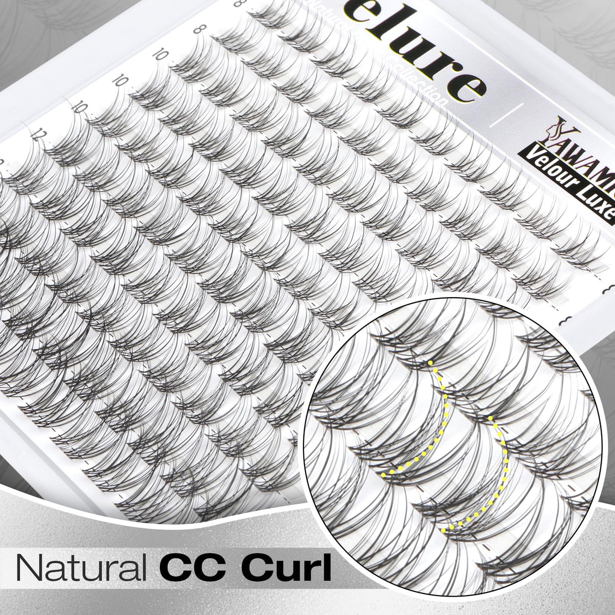 Yawamica lash clusters with mixed lengths 8-14mm
