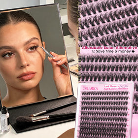 Yawamica Short Lash Clusters in use for a natural look
