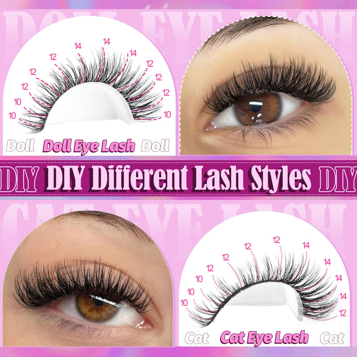 Yawamica Wispy Lash Clusters on model's eyes