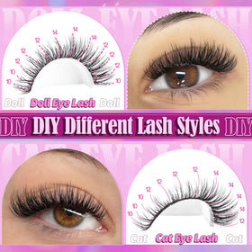 Yawamica Wispy Lash Clusters on model's eyes