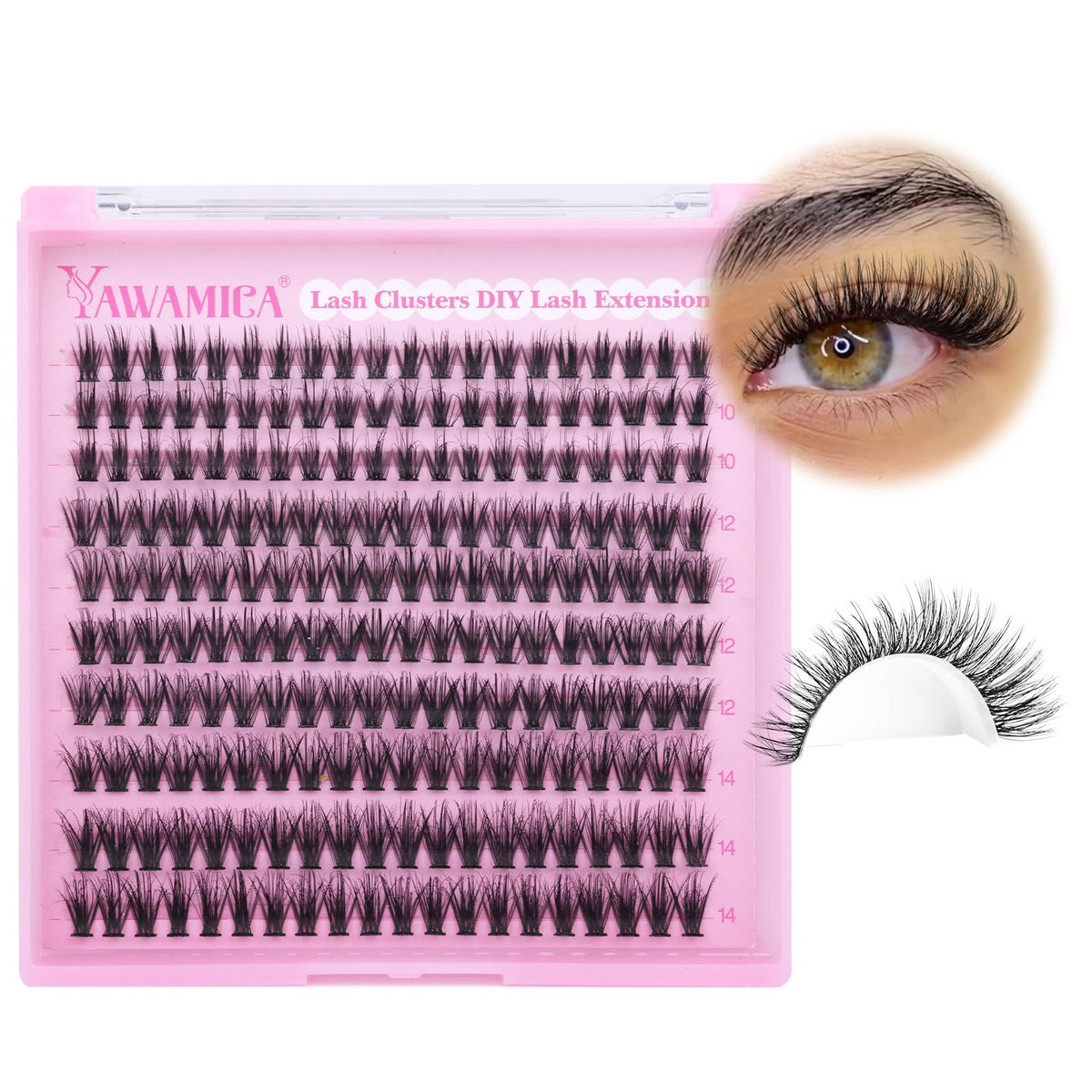 Yawamica Wispy Lash Clusters texture detail
