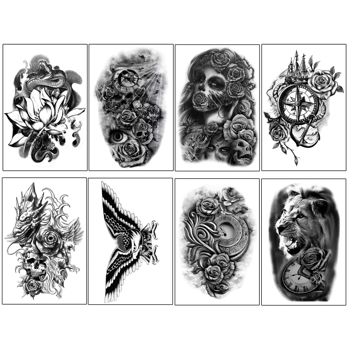 Yazhiji 24 sheets tiny black temporary tattoos