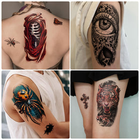 Yazhiji 3D temporary tattoo featuring a colourful butterfly