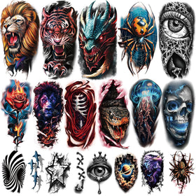 Yazhiji 3D temporary tattoo featuring a realistic skull design