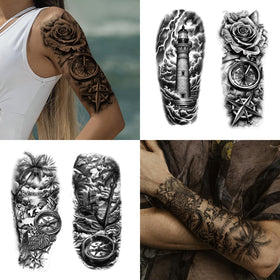 Yazhiji compass tattoo design on arm