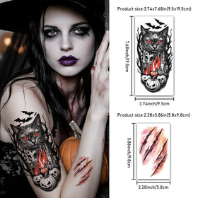 Yazhiji Halloween Temporary Tattoos applied on skin