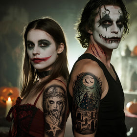 Yazhiji Halloween Temporary Tattoos packaging front