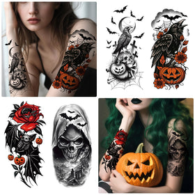 Yazhiji Halloween Temporary Tattoos vibrant colours display