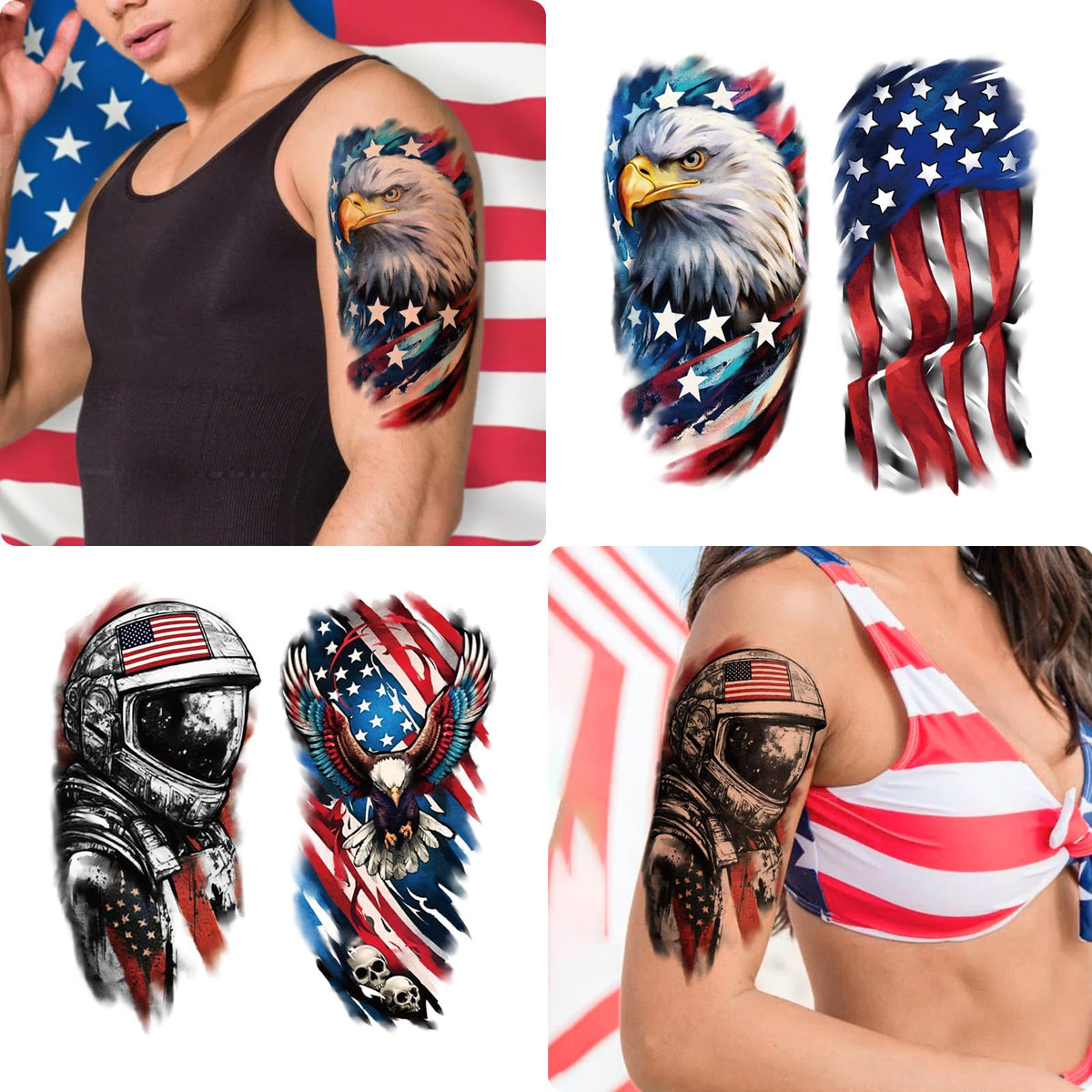 Yazhiji Independence Day tattoos applied on skin