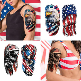 Yazhiji Independence Day tattoos applied on skin