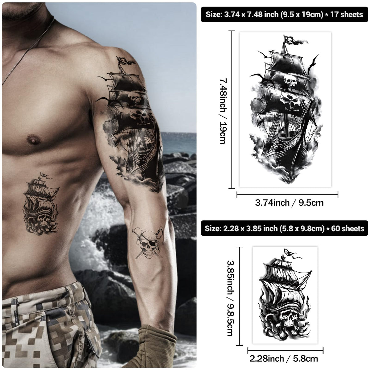 Yazhiji pirate anchor tattoo on skin