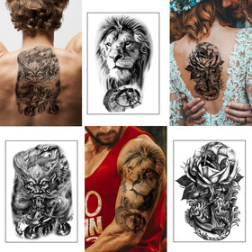 Yazhiji small temporary tattoos sheet featuring black designs