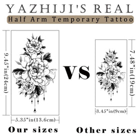 Yazhiji temporary tattoos showing various flower designs