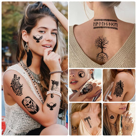 Yazhiji Viking temporary tattoos at a festival setting