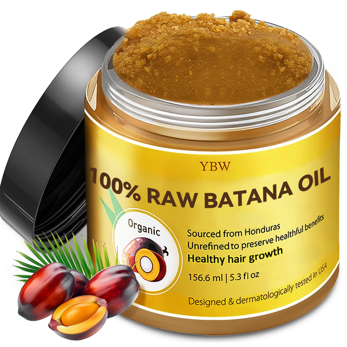 YBW Raw Batana Oil 100% Pure Organic front view