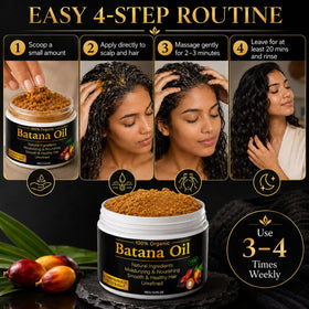 YBW Raw Batana Oil 132g showing pour on hand